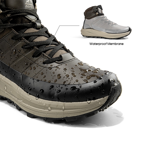 Men's Cap-Toe Waterproof Hiking Boots - DARK BROWN - 3